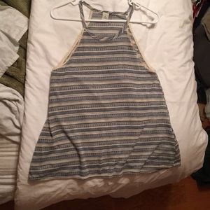 Blue and cream striped tank